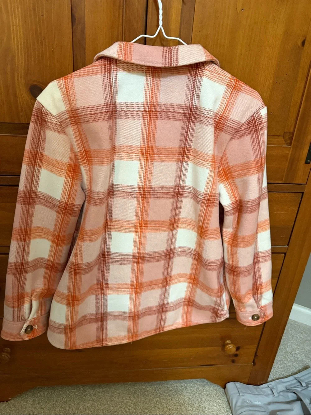 Old Navy Orange and Cream Plaid Button-Front Girl’s Shirt